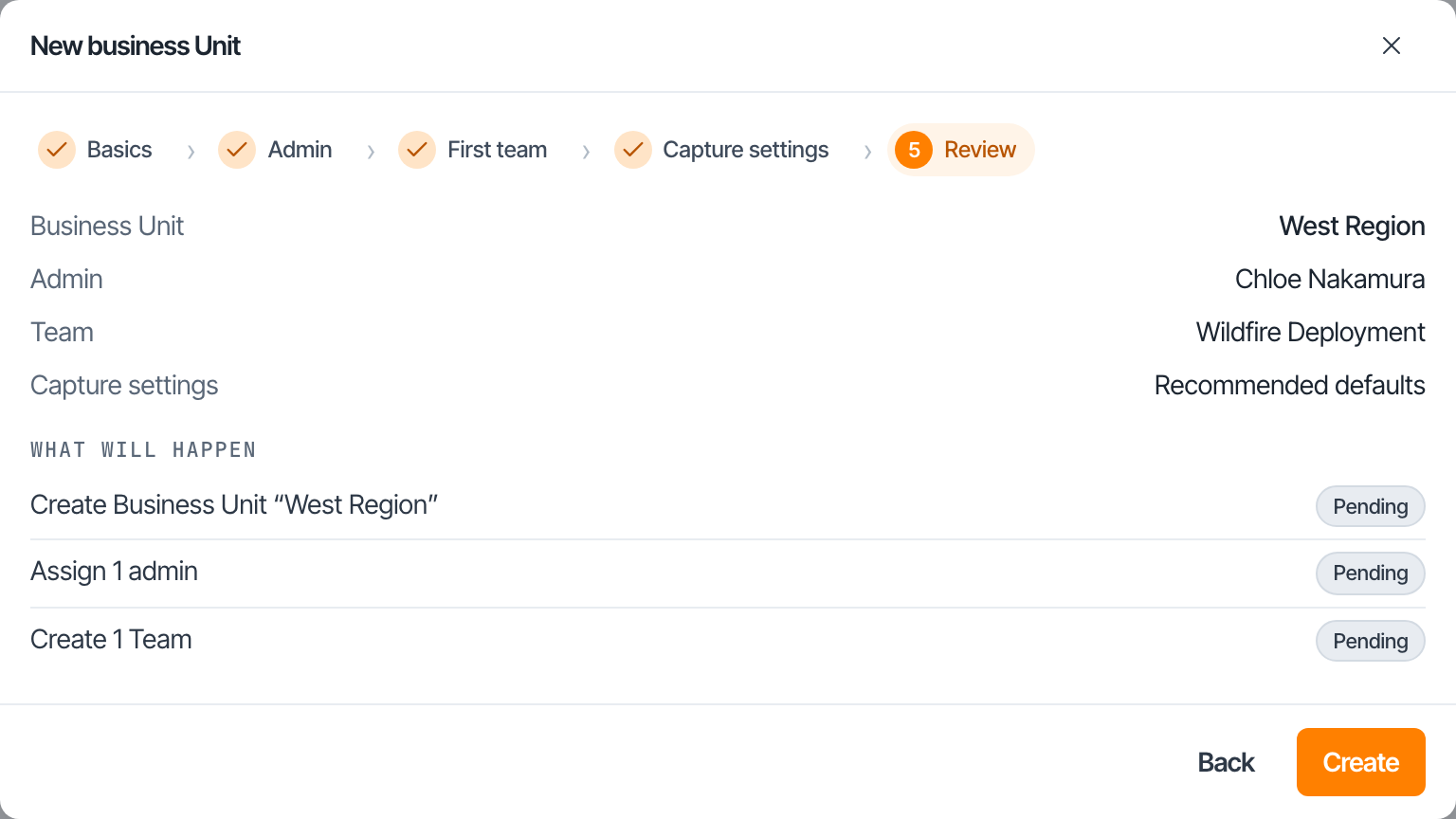 Step five, the review and progress list